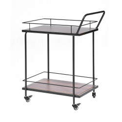 عربة تقديم 2 دور من الخشب والمعدن