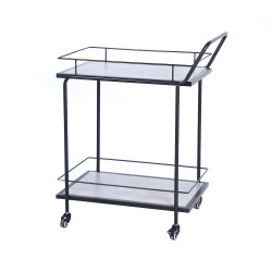 عربة تقديم 2 دور من الخشب والمعدن عربة تقديم 2 دور من الخشب والمعدن