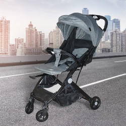 عربة أطفال رمادي