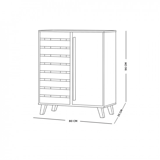 دولاب متعدد الاستخدام رمادي / أبيض