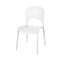 كرسي منزلي مفرد بلاستيك ابيض
