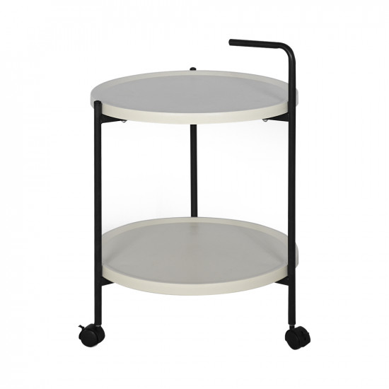 عربة تقديم 2 دور من البلاستيك والمعدن اوف وايت عربة تقديم 2 دور من البلاستيك والمعدن اوف وايت
