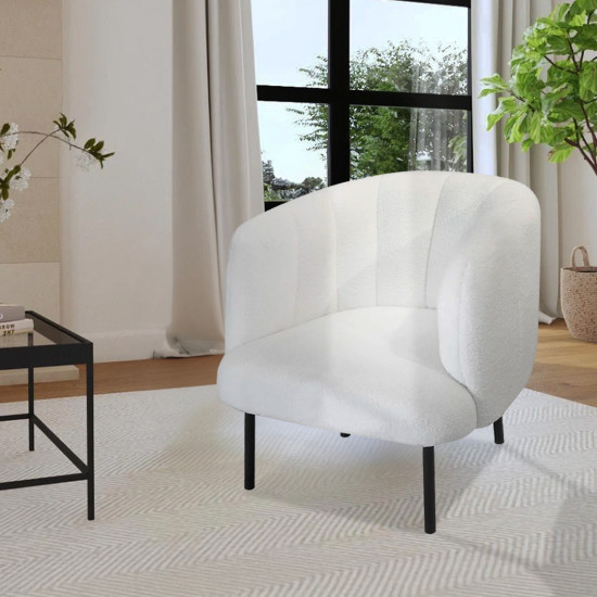 كرسي مفرد مميز فرو أبيض كرسي مفرد مميز فرو أبيض