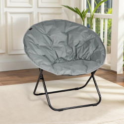 كرسي رحلات قماش قابل للسفط رمادي