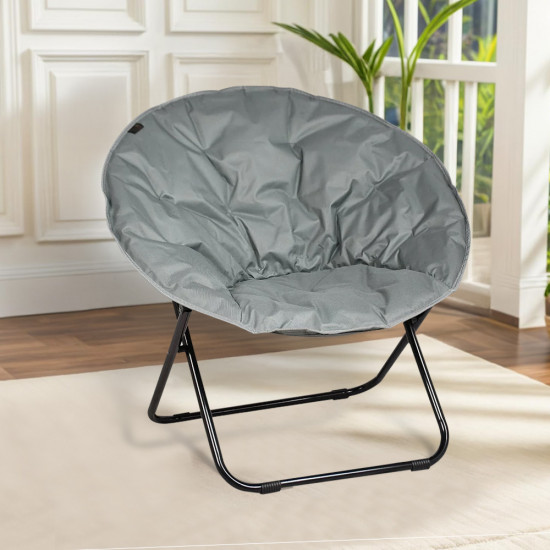 كرسي رحلات قماش قابل للسفط رمادي