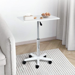 طاولة خدمة مفردة متحركة قابلة للتعديل ابيض طاولة خدمة مفردة متحركة قابلة للتعديل ابيض
