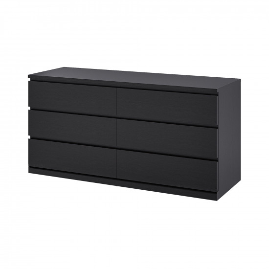 خزانة خشبية 6 أدرج لون أسود 140x72 سم خزانة خشبية 6 أدرج لون أسود 140x72 سم