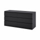 خزانة خشبية 6 أدرج لون أسود 140x72 سم خزانة خشبية 6 أدرج لون أسود 140x72 سم