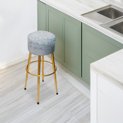 كرسي بار من القماش والمعدن