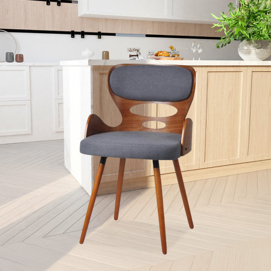 كرسي بار من الخشب والقماش رمادي / بني كرسي بار من الخشب والقماش رمادي / بني