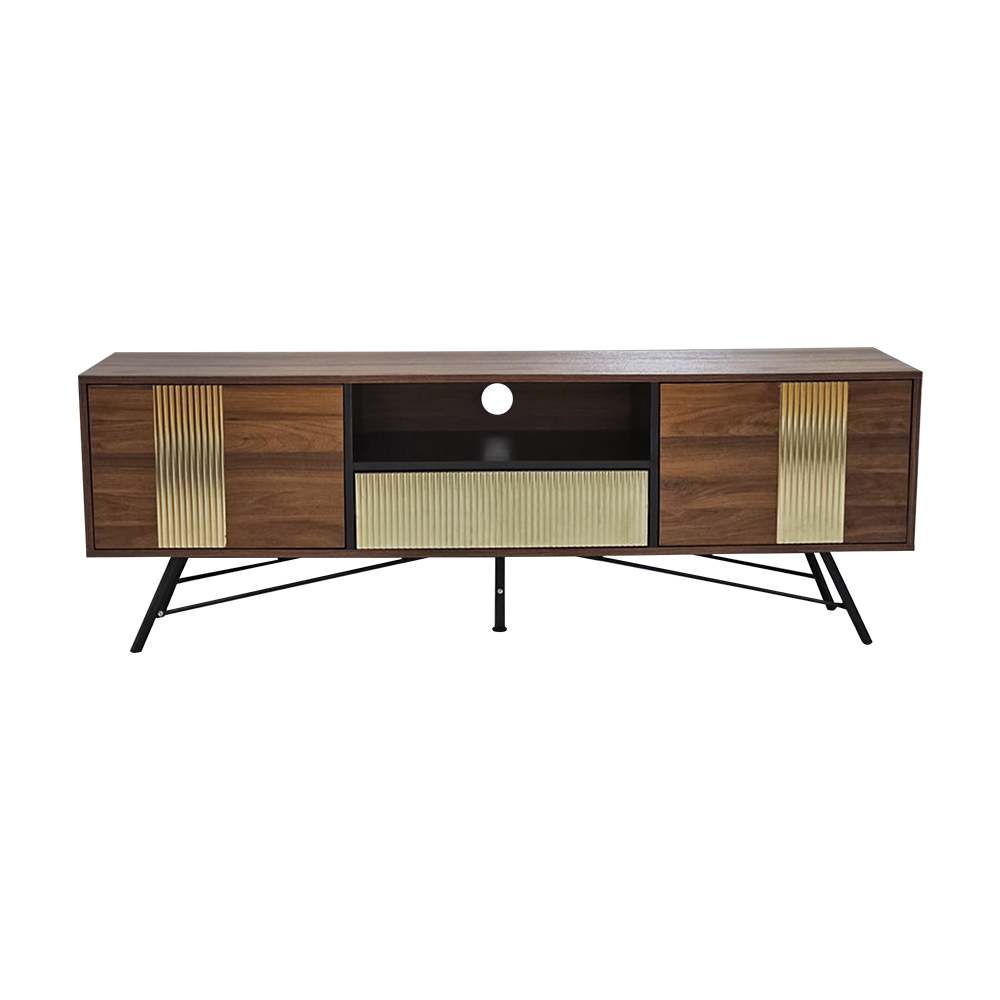 وحدة تلفزيون لون بني / ذهبي 160 سم وحدة تلفزيون لون بني / ذهبي 160 سم