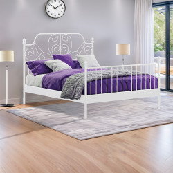 سرير ابيض حديد 200X120 سم سرير ابيض حديد 200X120 سم