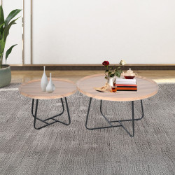 طقم طاولات خدمة 2 قطعة خشب لون خشبي طقم طاولات خدمة 2 قطعة خشب لون خشبي