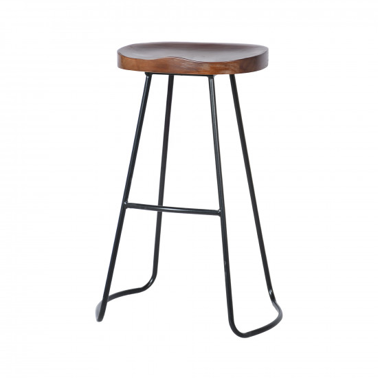 كرسي بار من الخشب والمعدن