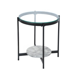 طاولة خدمة مفردة خشب / زجاج / معدن