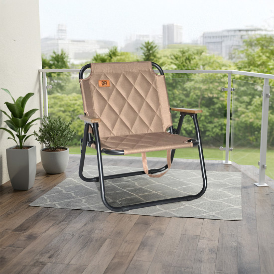 كرسي رحلات من القماش والمعدن لون كوفي كرسي رحلات من القماش والمعدن لون كوفي