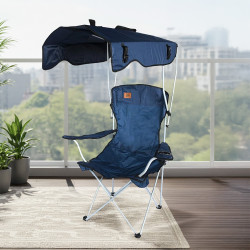 كرسي رحلات مع مظلة من القماش والمعدن 144 سم شامل المظلة