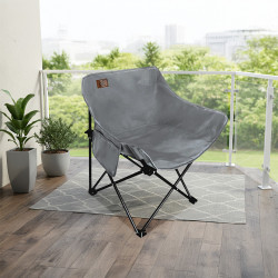 كرسي رحلات من القماش والمعدن لون رمادي