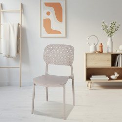 كرسي منزلي مفرد بلاستيك بيج