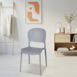 كرسي منزلي مفرد بلاستيك رمادي 40*80 سم