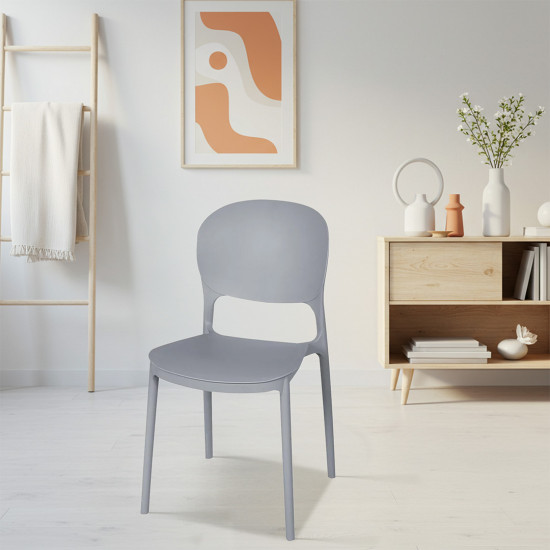 كرسي منزلي مفرد بلاستيك رمادي 40*80 سم