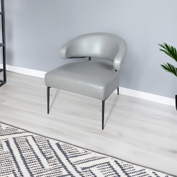 كرسي فاخر حديث جلد رمادي