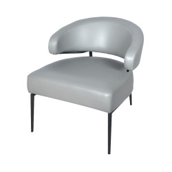 كرسي فاخر حديث جلد رمادي