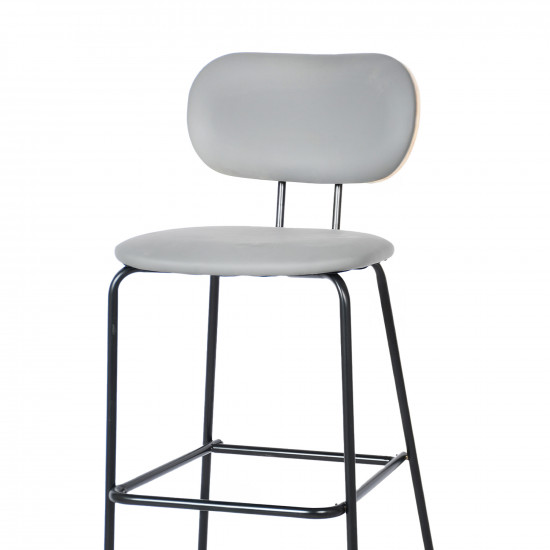 كرسي بار جلد رمادي فاتح 105 سم كرسي بار جلد رمادي فاتح 105 سم