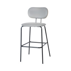 كرسي بار جلد رمادي فاتح 105 سم