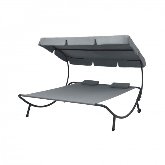 سرير استرخاء للفناء مع مظلة ووسائد سرير استرخاء للفناء مع مظلة ووسائد