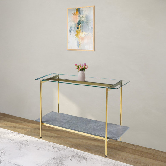 مدخل استقبال من الزجاج والمعدن رمادي 120*80 سم