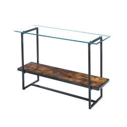 مدخل استقبال من الزجاج والمعدن بني غامق