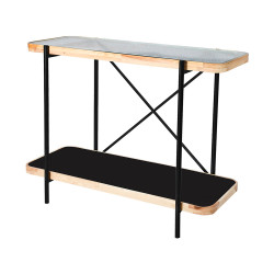 مدخل استقبال من الزجاج والخشب والمعدن 80*120 سم