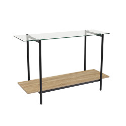 مدخل استقبال من الزجاج والخشب والمعدن 80 سم