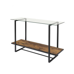 مدخل استقبال من الخشب والمعدن بني