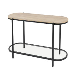 مدخل استقبال من الخشب والزجاج والمعدن 120 سم