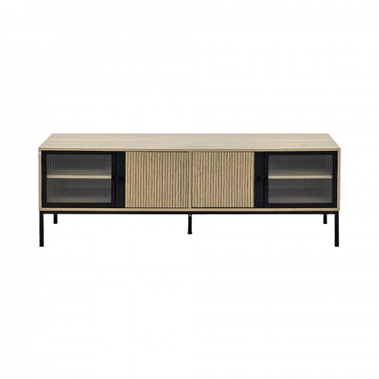 وحدة تلفزيون خشب مع قواعد معدن 160سم وحدة تلفزيون خشب مع قواعد معدن 160سم