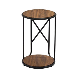 طاولة شاي مفردة من الخشب والمعدن