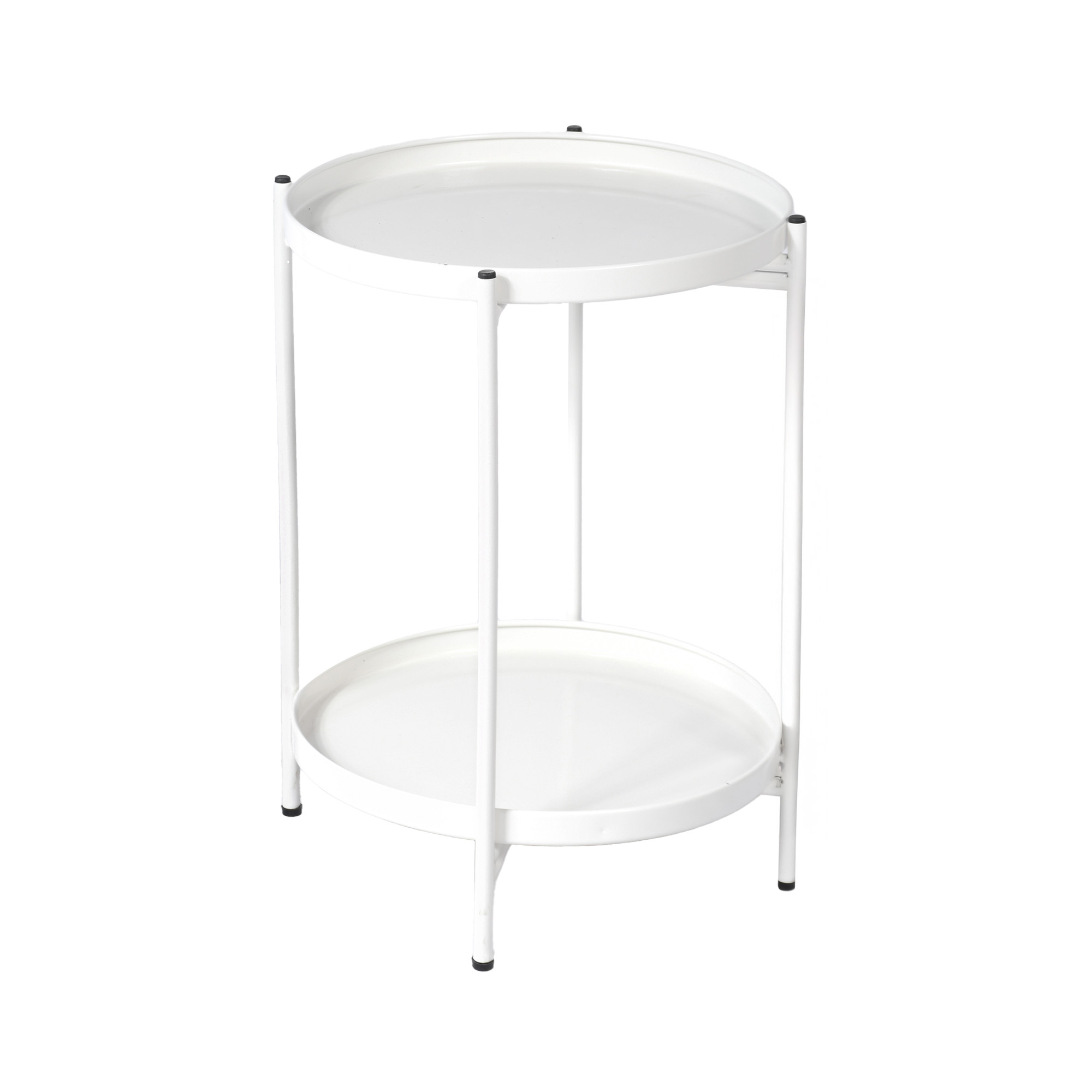 طاولة خدمة مفردة معدن أبيض