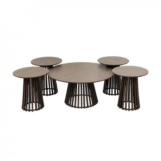 طقم طاولات خدمة 5 قطع بني طقم طاولات خدمة 5 قطع بني