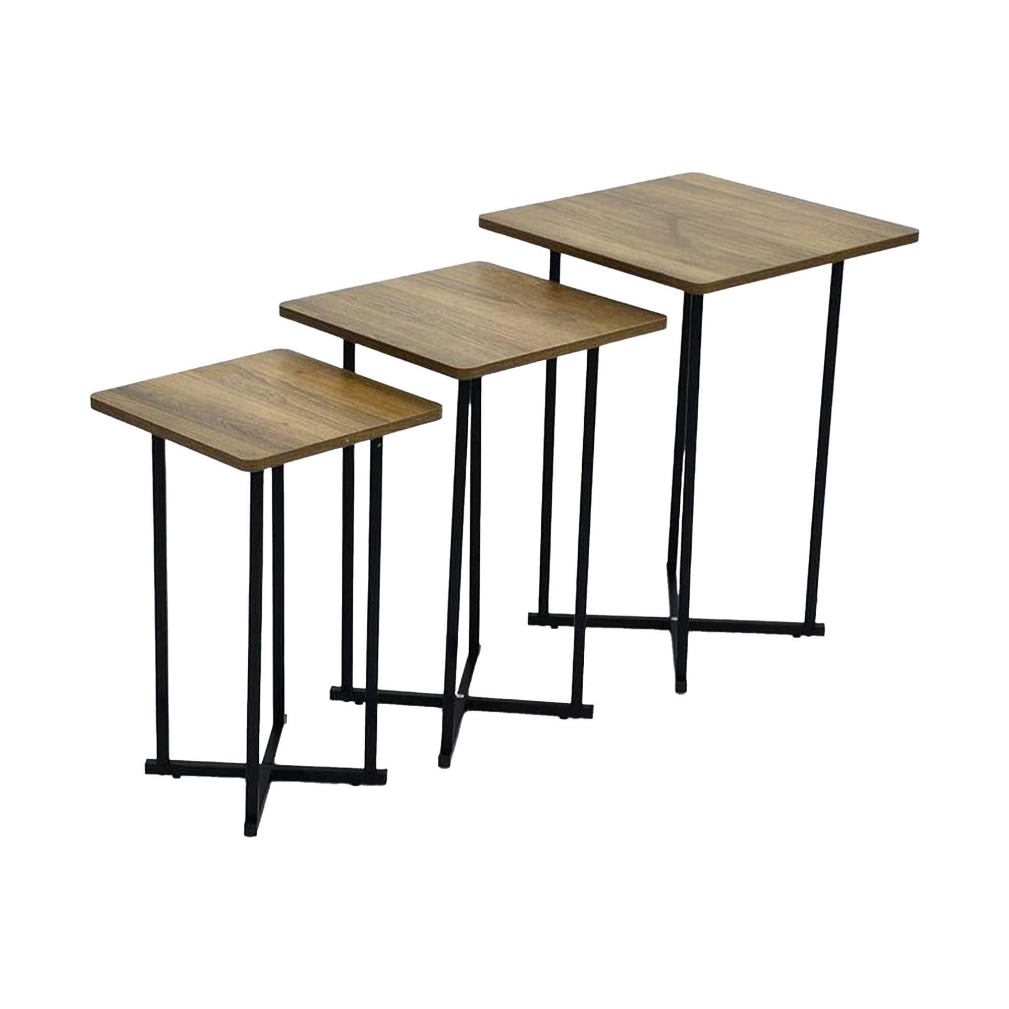 طقم طاولات خدمة 3 قطع بني طقم طاولات خدمة 3 قطع بني