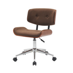 كرسي دوار قماش بني