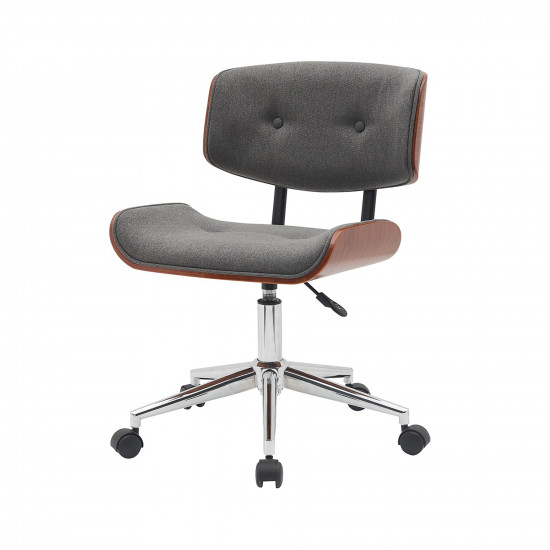 كرسي دوار قماش رمادي غامق