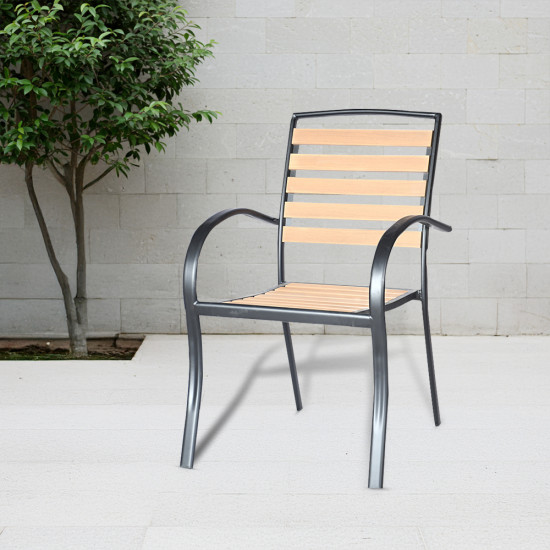 كرسي خارجي مفرد من البلاستيك والمعدن كرسي خارجي مفرد من البلاستيك والمعدن