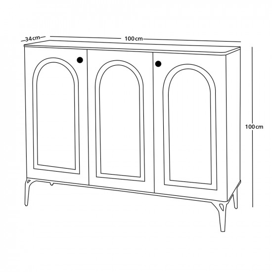 دولاب متعدد الاستخدام رمادي فاتح 100 سم