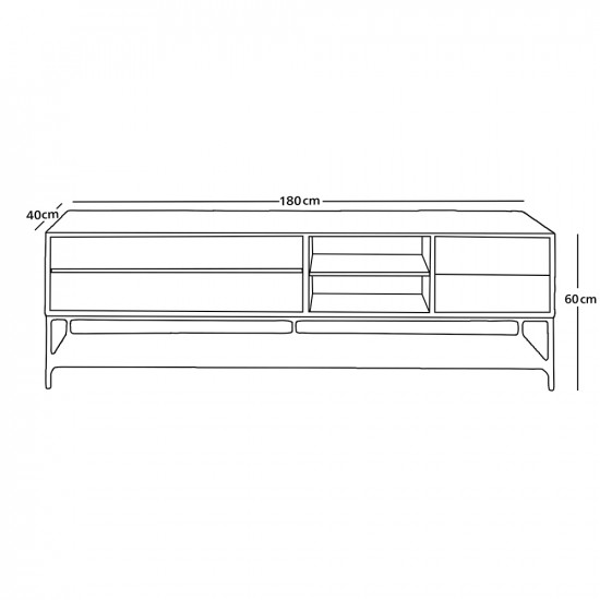 وحدة تلفزيون من الخشب والإكريلك 180سم وحدة تلفزيون من الخشب والإكريلك 180سم