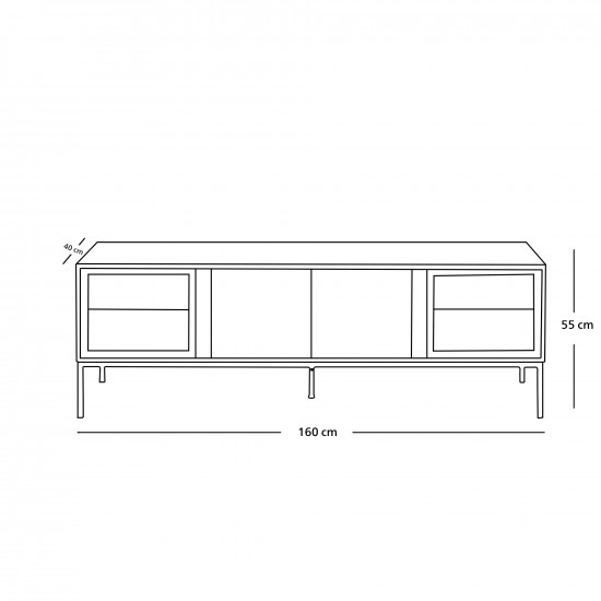 وحدة تلفزيون من الخشب والاكريليك 160سم وحدة تلفزيون من الخشب والاكريليك 160سم