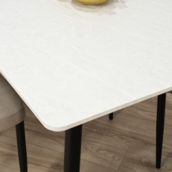 طاولة طعام خشب مع أرجل معدنية 4 كراسي