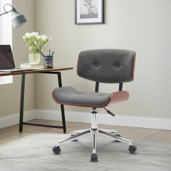 كرسي دوار قماش رمادي غامق