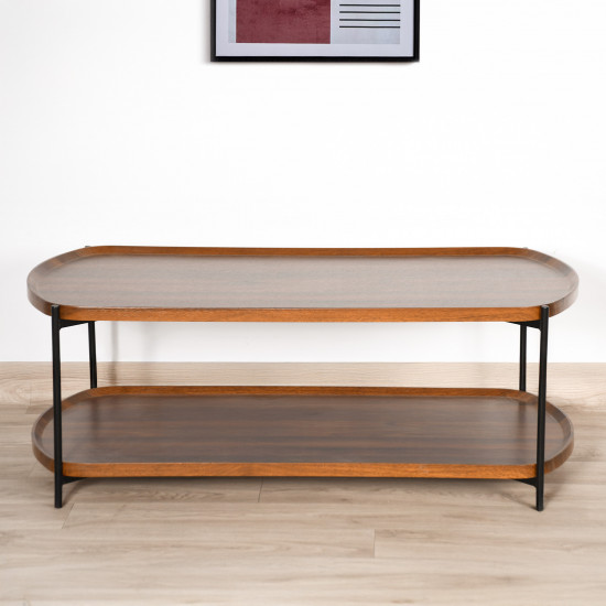طاولة خدمة مفردة من الخشب والمعدن بني طاولة خدمة مفردة من الخشب والمعدن بني